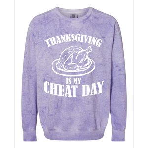 Thanksgiving is My Cheat Day Colorblast Crewneck Sweatshirt