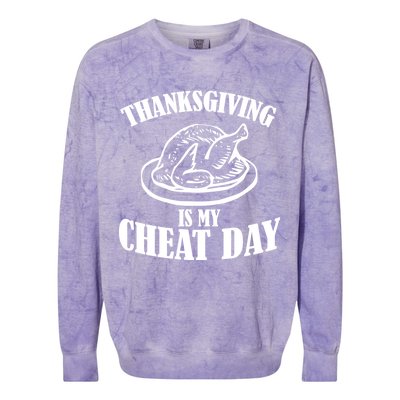 Thanksgiving is My Cheat Day Colorblast Crewneck Sweatshirt