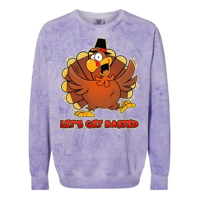 Thanksgiving Let's Get Basted Colorblast Crewneck Sweatshirt