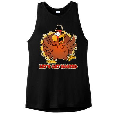 Thanksgiving Let's Get Basted Ladies PosiCharge Tri-Blend Wicking Tank