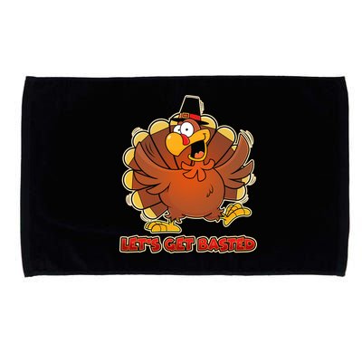 Thanksgiving Let's Get Basted Microfiber Hand Towel