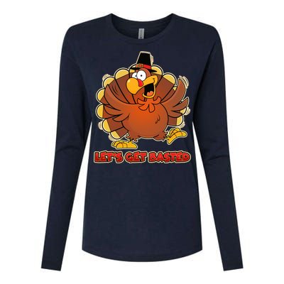 Thanksgiving Let's Get Basted Womens Cotton Relaxed Long Sleeve T-Shirt