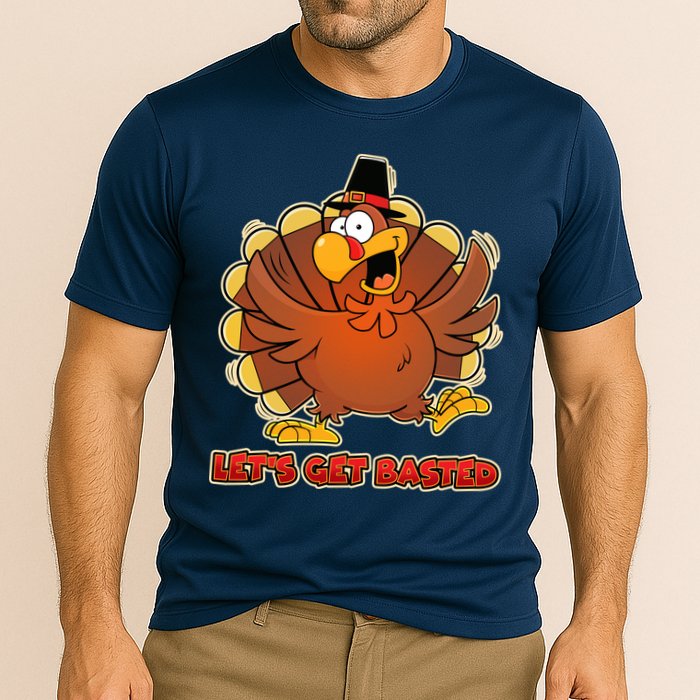 Thanksgiving Let's Get Basted Cooling Performance Crew T-Shirt