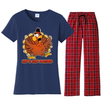 Thanksgiving Let's Get Basted Women's Flannel Pajama Set