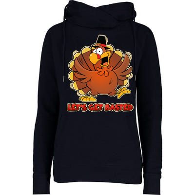 Thanksgiving Let's Get Basted Womens Funnel Neck Pullover Hood