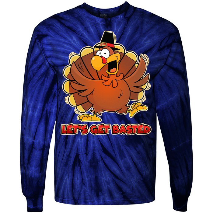 Thanksgiving Let's Get Basted Tie-Dye Long Sleeve Shirt