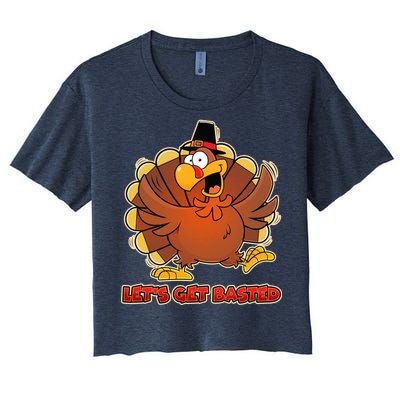 Thanksgiving Let's Get Basted Women's Crop Top Tee