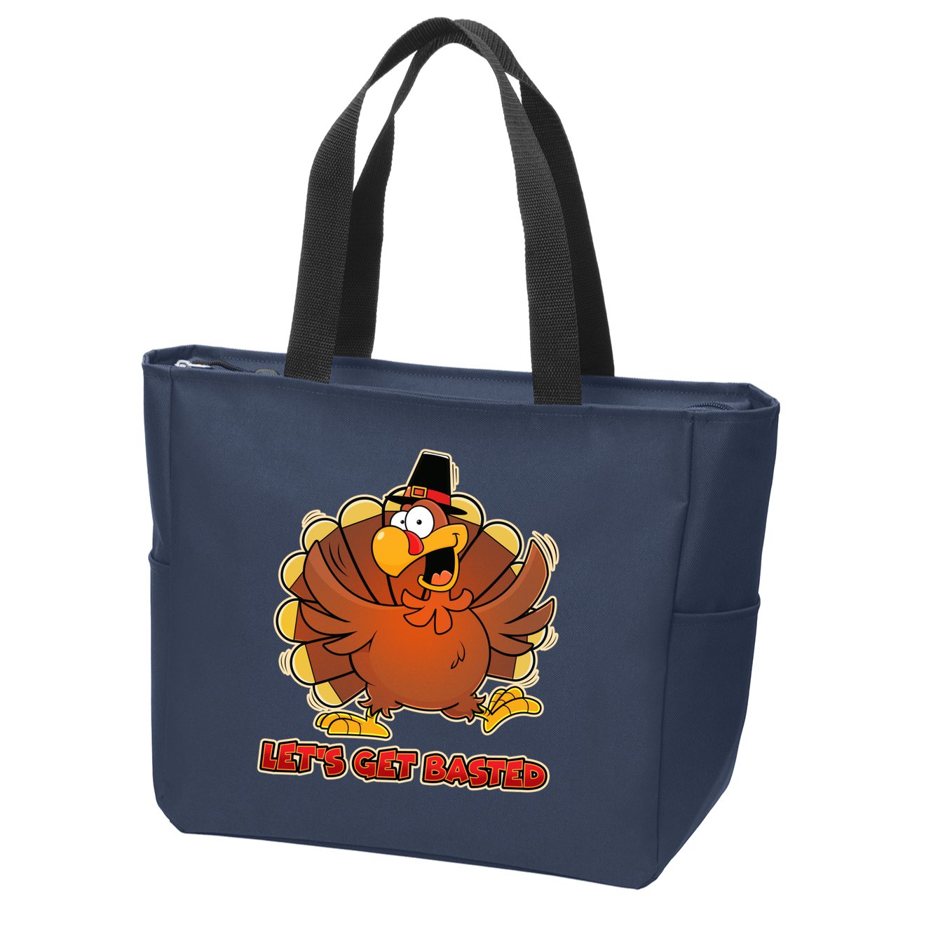 Thanksgiving Let's Get Basted Zip Tote Bag
