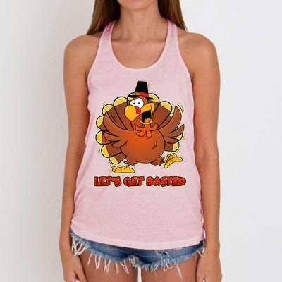 Thanksgiving Let's Get Basted Women's Knotted Racerback Tank