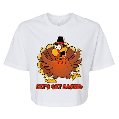 Thanksgiving Let's Get Basted Bella+Canvas Jersey Crop Tee