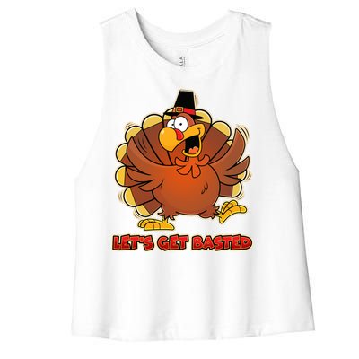 Thanksgiving Let's Get Basted Women's Racerback Cropped Tank