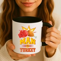 Thanksgiving Man Vs Turkey Fight Mug