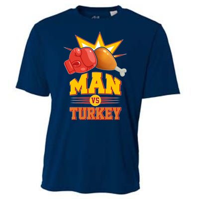 Thanksgiving Man Vs Turkey Fight Cooling Performance Crew T-Shirt