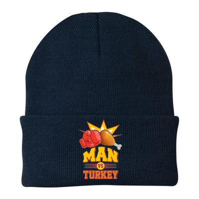 Thanksgiving Man Vs Turkey Fight Knit Cap Winter Beanie