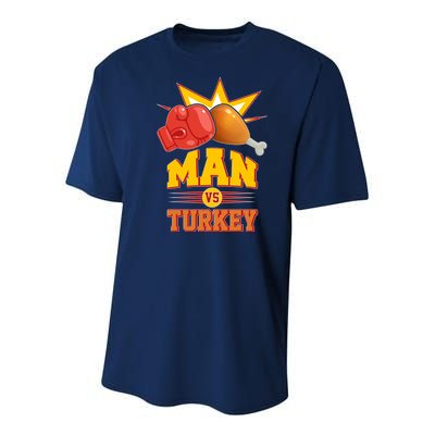 Thanksgiving Man Vs Turkey Fight Youth Performance Sprint T-Shirt