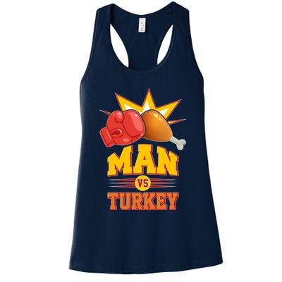 Thanksgiving Man Vs Turkey Fight Womens Tank Top