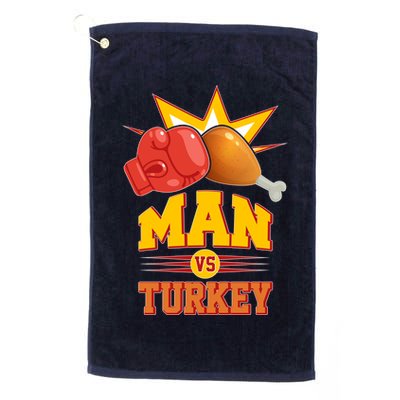 Thanksgiving Man Vs Turkey Fight Golf Towel