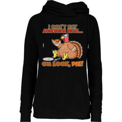 Thanksgiving Oh Look Pie! Womens Funnel Neck Pullover Hood