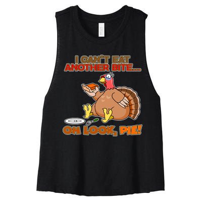 Thanksgiving Oh Look Pie! Women's Racerback Cropped Tank