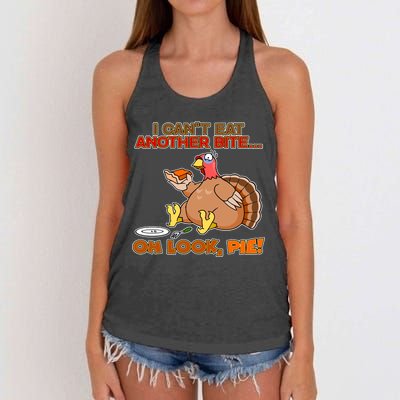 Thanksgiving Oh Look Pie! Women's Knotted Racerback Tank