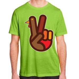 Thanksgiving Peace Sign Hand Turkey Adult ChromaSoft Performance T-Shirt