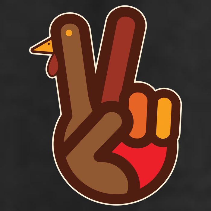 Thanksgiving Peace Sign Hand Turkey Beanie