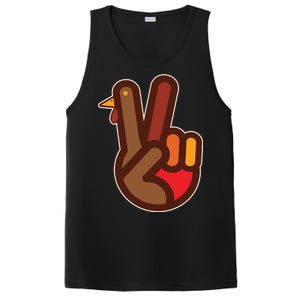 Thanksgiving Peace Sign Hand Turkey PosiCharge Competitor Tank