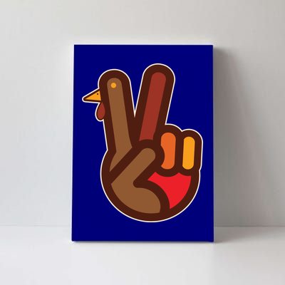 Thanksgiving Peace Sign Hand Turkey Canvas