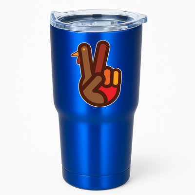 Thanksgiving Peace Sign Hand Turkey Tumbler