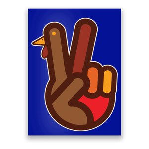 Thanksgiving Peace Sign Hand Turkey Poster