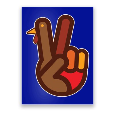 Thanksgiving Peace Sign Hand Turkey Poster