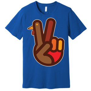 Thanksgiving Peace Sign Hand Turkey Premium T-Shirt