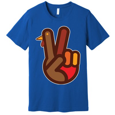 Thanksgiving Peace Sign Hand Turkey Premium T-Shirt
