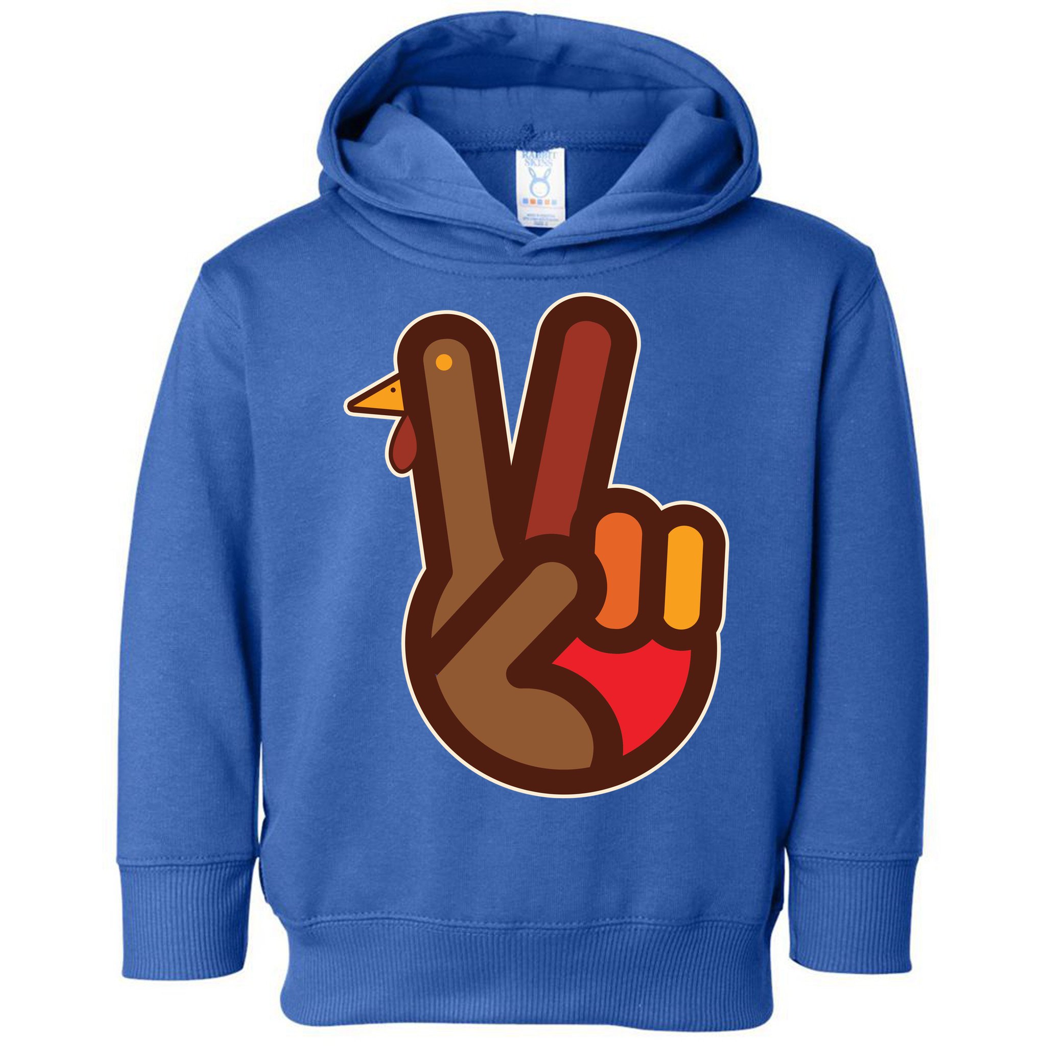 Thanksgiving Peace Sign Hand Turkey Toddler Hoodie