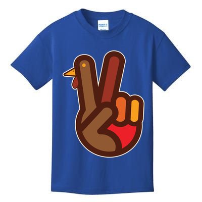 Thanksgiving Peace Sign Hand Turkey Kids T-Shirt