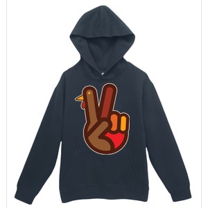 Thanksgiving Peace Sign Hand Turkey Urban Pullover Hoodie