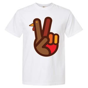 Thanksgiving Peace Sign Hand Turkey Garment-Dyed Heavyweight T-Shirt