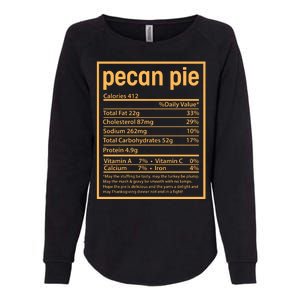 Thanksgiving Pecan Pie Nutrition Facts Womens California Wash Sweatshirt