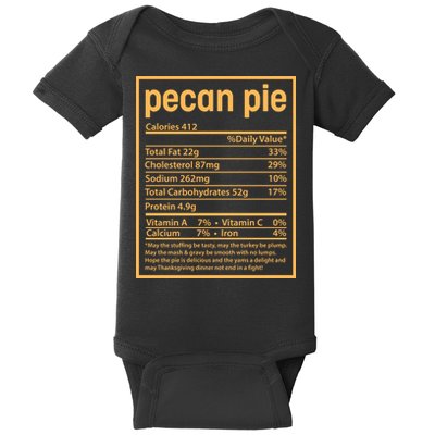 Thanksgiving Pecan Pie Nutrition Facts Baby Bodysuit