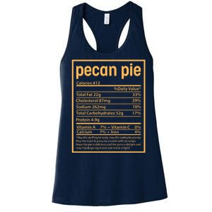 Thanksgiving Pecan Pie Nutrition Facts Women's Racerback Tank