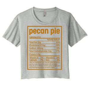 Thanksgiving Pecan Pie Nutrition Facts Women's Crop Top Tee