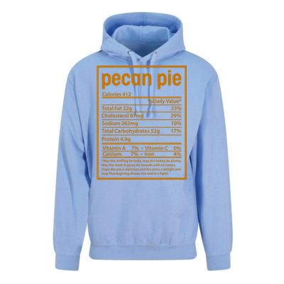 Thanksgiving Pecan Pie Nutrition Facts Unisex Surf Hoodie