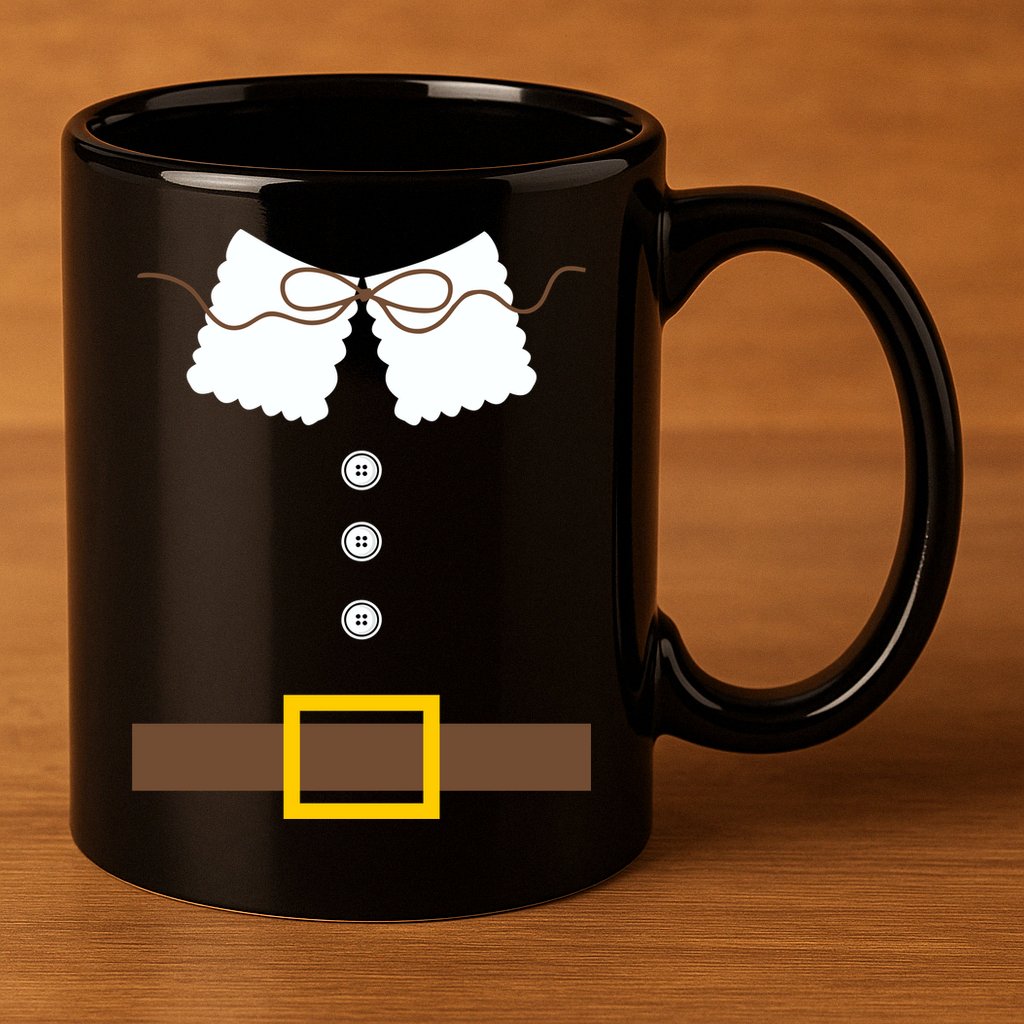 Thanksgiving Pilgrim Costume 11oz C Handle Ceramic Mug