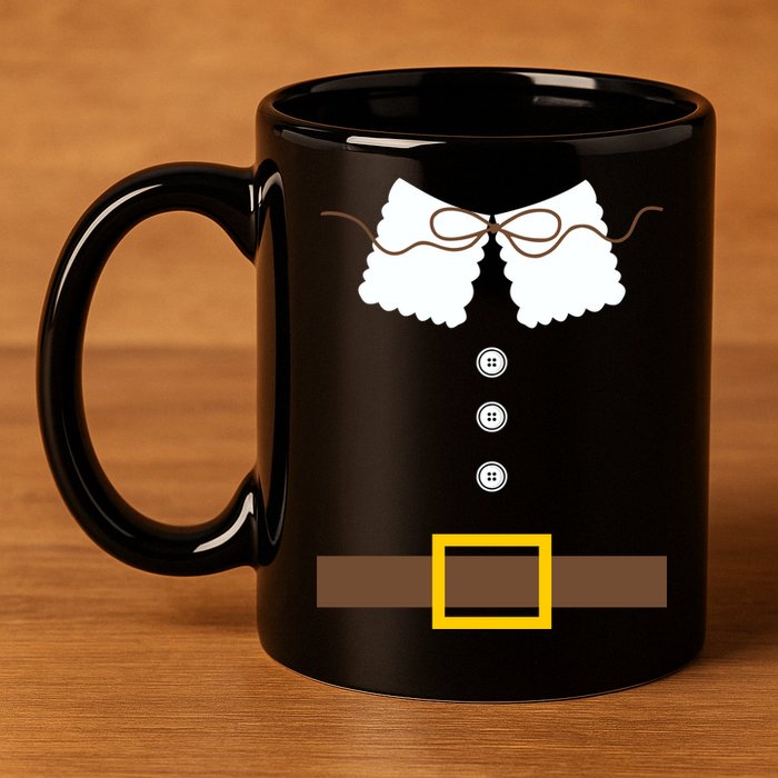 Thanksgiving Pilgrim Costume 11oz C Handle Ceramic Mug