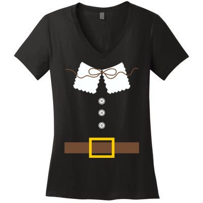 Thanksgiving Pilgrim Costume Women's V-Neck T-Shirt
