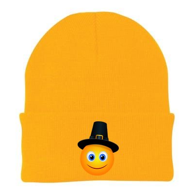 Thanksgiving Pilgrim Emoji Smiley Knit Cap Winter Beanie