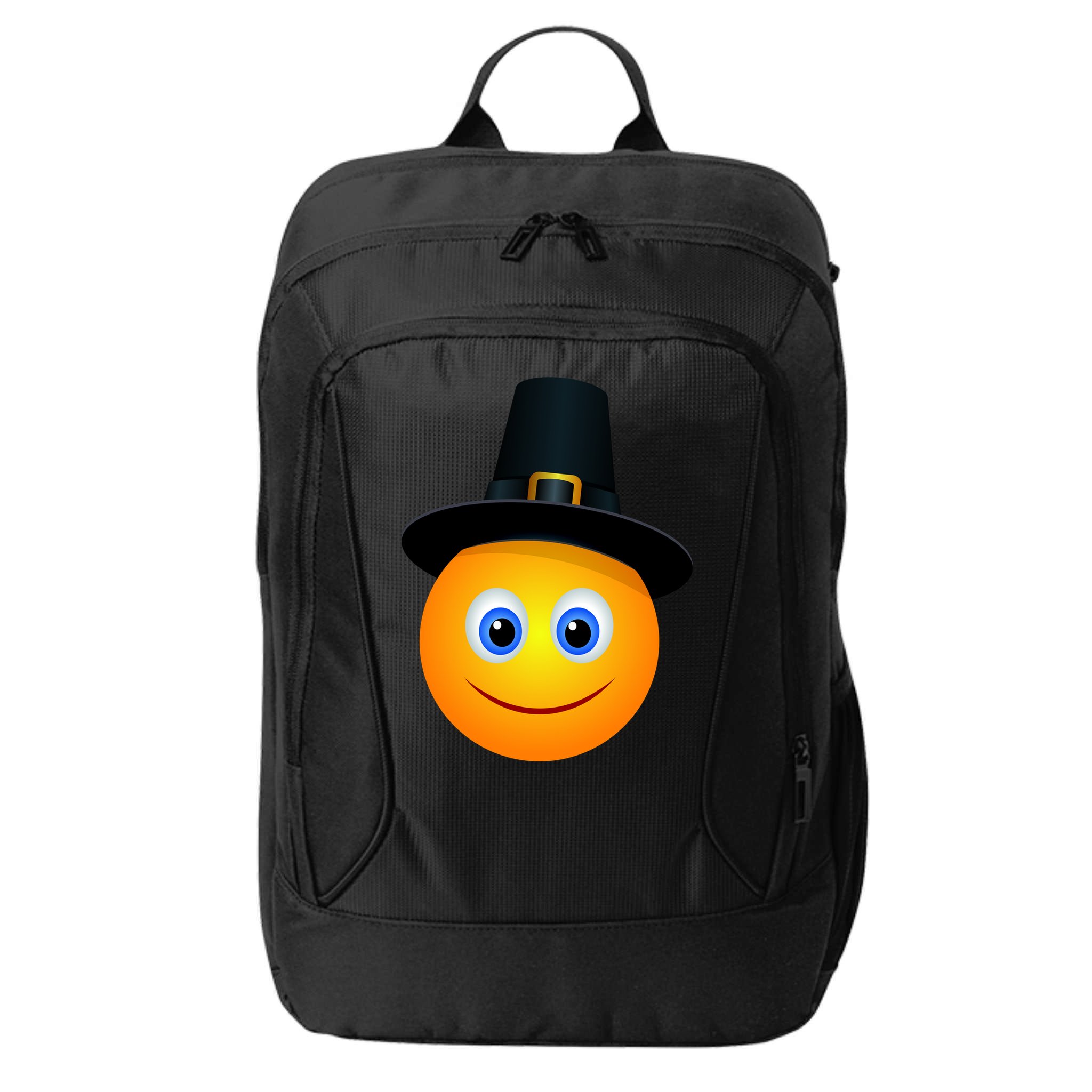 Thanksgiving Pilgrim Emoji Smiley City Backpack