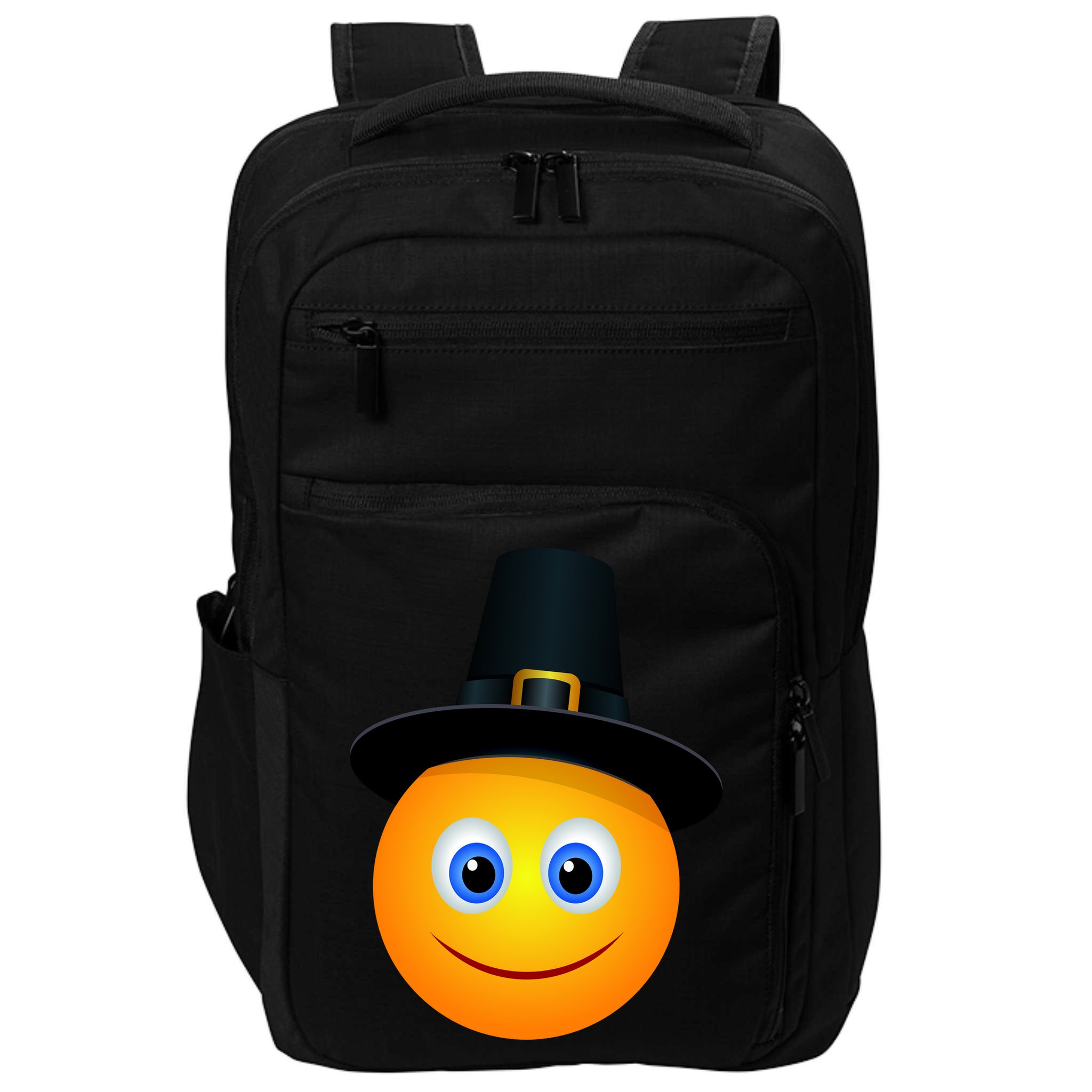 Thanksgiving Pilgrim Emoji Smiley Impact Tech Backpack