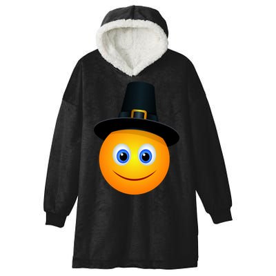 Thanksgiving Pilgrim Emoji Smiley Hooded Wearable Blanket