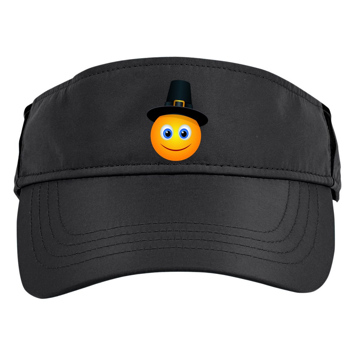 Thanksgiving Pilgrim Emoji Smiley Adult Drive Performance Visor